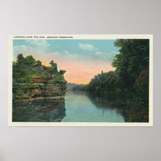 Poster Vue sur le barrage du réservoir Ashokan (Devant)