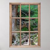 Poster Vue sur le bois à partir d'une fenêtre (Devant)