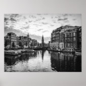Poster Vue sur le canal d'Amsterdam avec architecture his (Devant)
