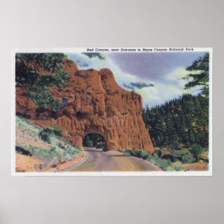 Poster Vue sur le canyon rouge, près de l'entrée du parc