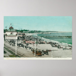 Poster Vue sur le Casino, la plage et la jetée