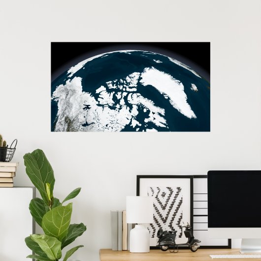Poster Vue sur le Groenland et l'océan Arctique (Bureau à domicile)