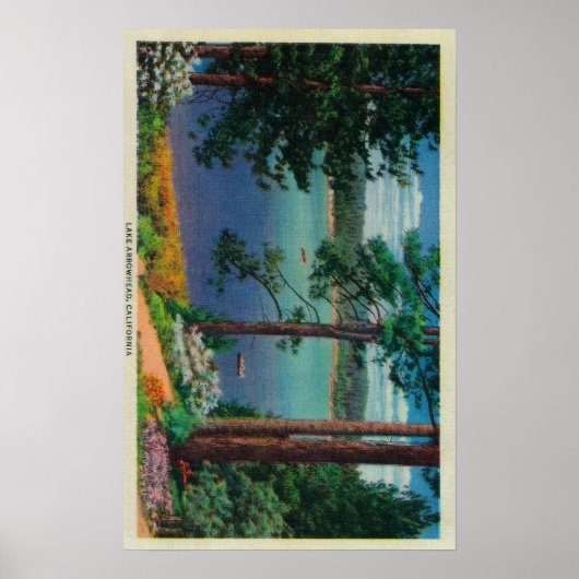 Poster Vue sur le lac ArrowheadLac Arrowhead, CA 2 (Devant)