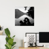 Poster vue sur le lac bw 1 (Bureau à domicile)
