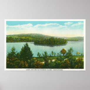 Poster Vue sur le lac Loon et Blythewood Island