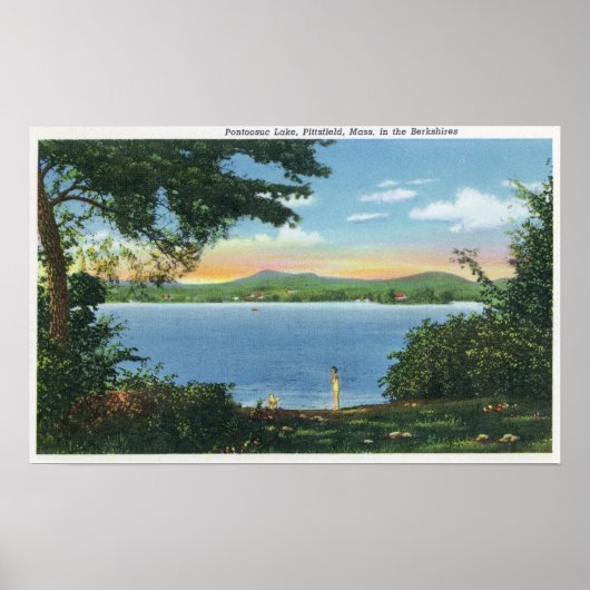 Poster Vue sur le lac Pontoosuc (Devant)