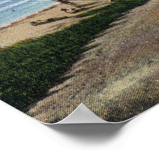 Poster Vue sur le Long Sands à York Beach (Coin)