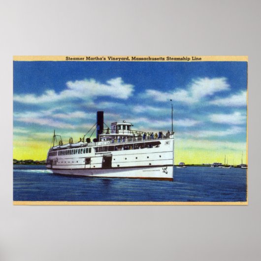 Poster Vue sur le martha's Vineyard Steamer (Devant)