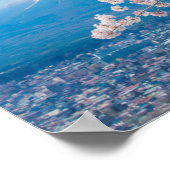 Poster Vue sur le Mont Fuji aux fleurs de cerisiers (Coin)