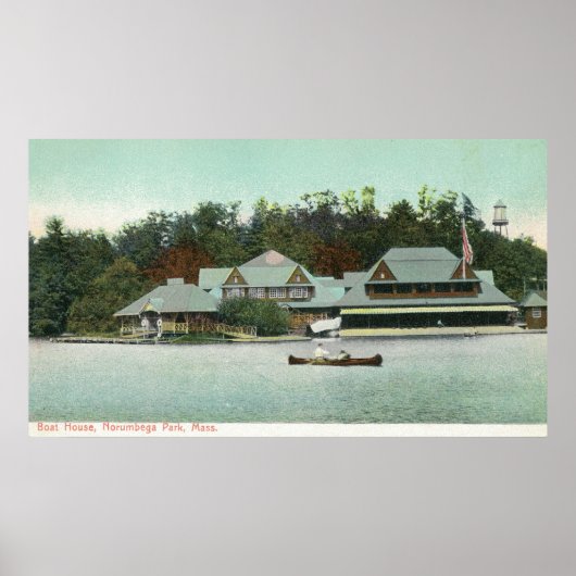 Poster Vue sur le Norumbega Park Boat House (Devant)