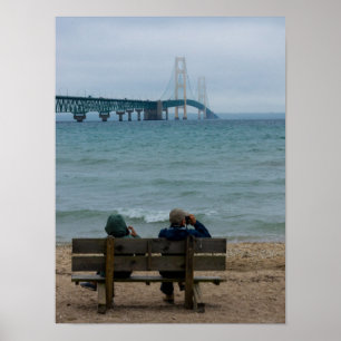 Poster Vue sur le pont Mackinac