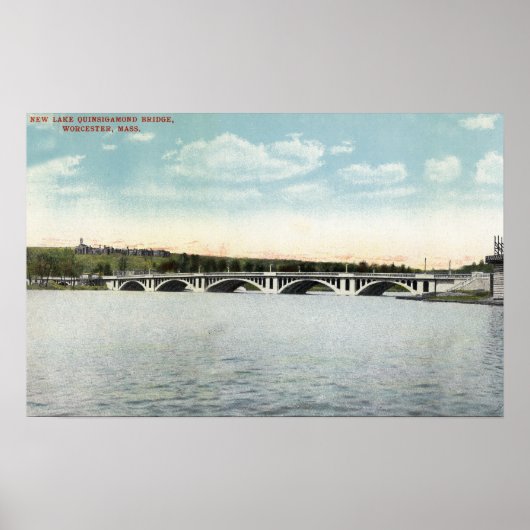 Poster Vue sur le pont New Lake Quinsigamond (Devant)