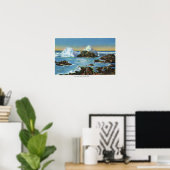Poster Vue sur le Surf le long du rocher (Bureau à domicile)