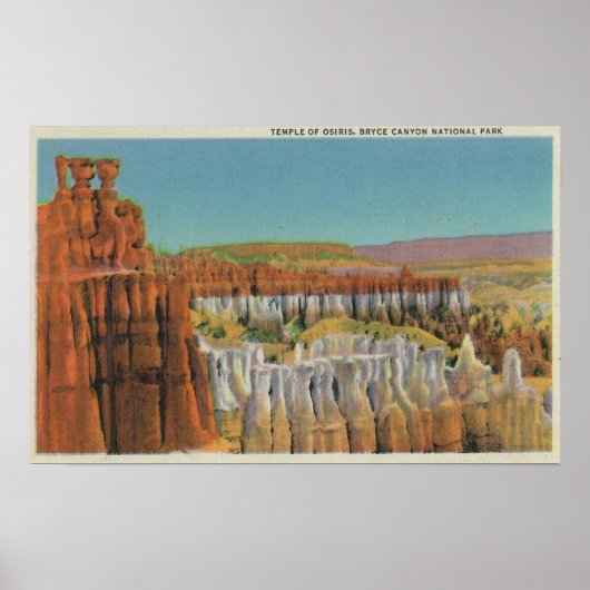 Poster Vue sur le temple d'Osiris (Devant)