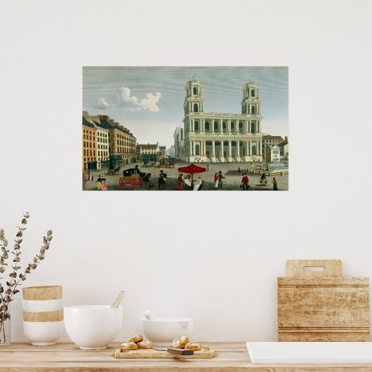 Poster Vue sur l'église Saint-Sulpice (Cuisine)