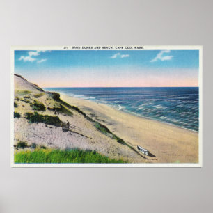 Poster Vue sur les dunes de sable et la plage