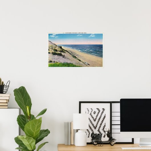 Poster Vue sur les dunes de sable et la plage (Bureau à domicile)