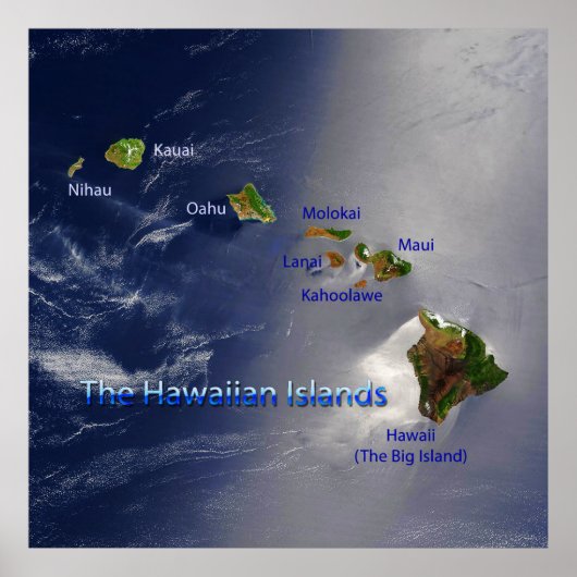 Poster Vue sur les îles Hawaiiennes (Devant)