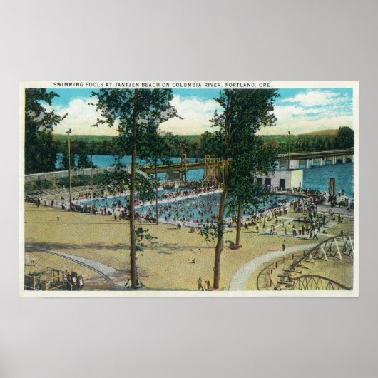 Poster Vue sur les piscines de Jantzen Beach (Devant)