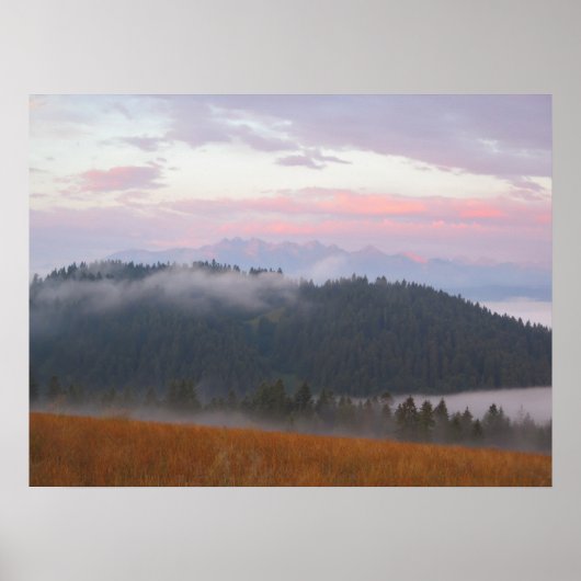 Poster Vue sur les Tatras au lever du soleil (Devant)