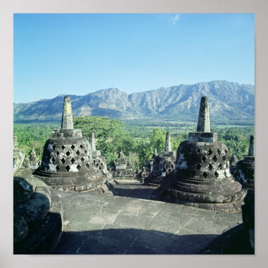 Poster Vue sur les trois terrasses circulaires (Devant)