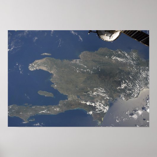 Poster Vue sur l'île caribéenne d'Hispaniola (Devant)