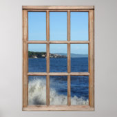 Poster Vue sur l'océan à partir d'une fenêtre avec Sea Sp (Devant)