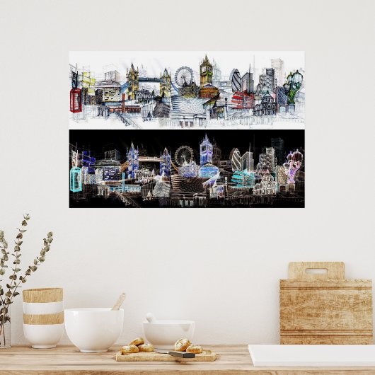 Poster Vue sur Londres (Cuisine)