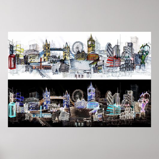 Poster Vue sur Londres (Devant)