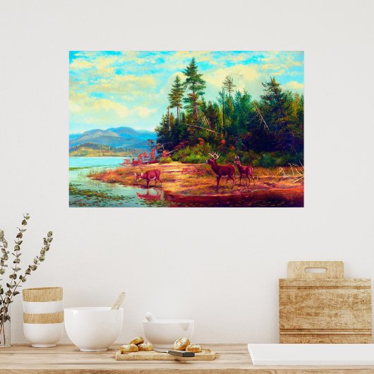 Poster Vue sur Long Lake Arthur Fitzwilliam Tait 1882 (Cuisine)