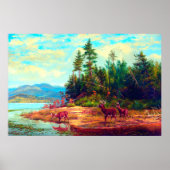 Poster Vue sur Long Lake Arthur Fitzwilliam Tait 1882 (Devant)