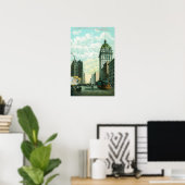 Poster Vue sur Market St vers les 3ème et Kearny (Bureau à domicile)