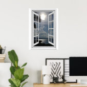 Poster Vue sur mer Trompe l'oeil Fausse fenêtre (Bureau à domicile)
