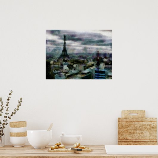 Poster Vue sur Paris (Cuisine)
