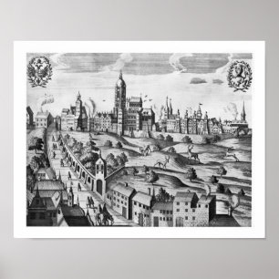 Poster Vue sur Prague montrant le Palais Impérial et le