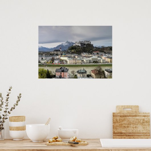 Poster Vue sur Salzbourg Autriche (Cuisine)