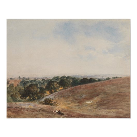 Poster Vue sur South Downs - John Martin (Devant)