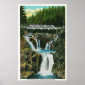 Poster Vue sur Split Rock Falls et Bridge (Devant)