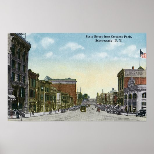 Poster Vue sur State Street depuis Crescent Park (Devant)