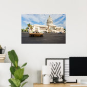 Poster Vue sur un bâtiment du Capitole à La Havane, Cuba (Bureau à domicile)