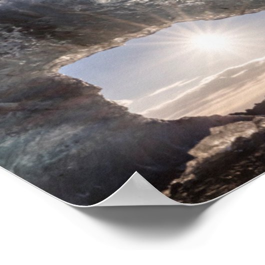 Poster Vue sur une grotte de glace, Islande (Coin)