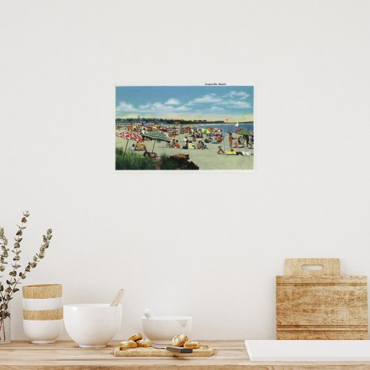 Poster Vue sur une plage de Craigville bondée (Cuisine)