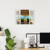 Poster Vue Tropicale De La Plage À Travers Votre Fenêtre (Bureau à domicile)