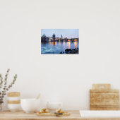 Poster Vue twilight du fleuve Prague (Cuisine)