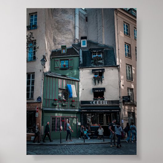 Poster Vues de la rue Café à Paris (Devant)