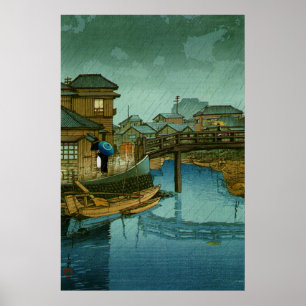 Poster Vues de Tokaido Shinagawa Kawase Hasui