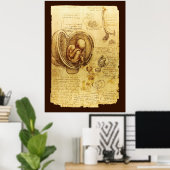 Poster Vues d'un foetus dans l'utérus, Ob-Gyn Médicale (Bureau à domicile)