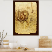 Poster Vues d'un foetus dans l'utérus, Ob-Gyn Médicale (Cuisine)