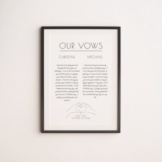 Poster Vues mariage | Cadeau du premier anniversaire