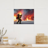Poster vuur (Keuken)